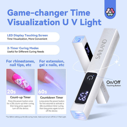 Rechargeable UV LED Nail Lamp With LCD Timer And Magnetic Stand 3
