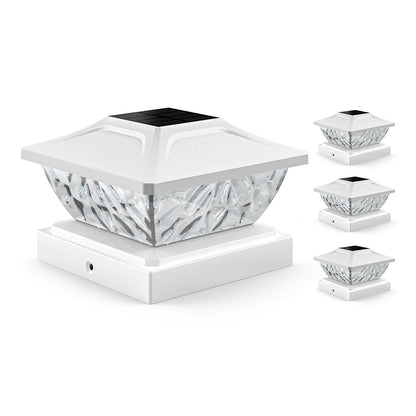Solar Powered Deck Lights Mode Bright Solar Post Lights For Fence Posts Outdoor White Garden Decor 6