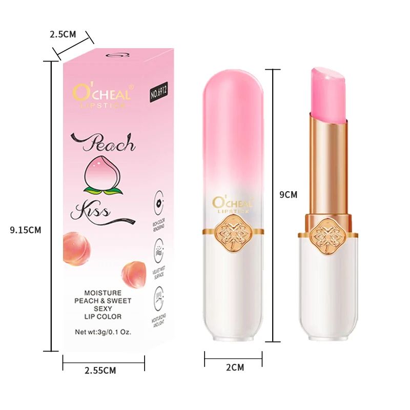 Moisturizing Waterproof Long Lasting Color Changing Lipstick Fruit Lip Balm Temperature Changing Li 5