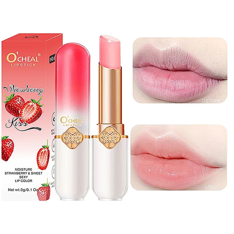 Moisturizing Waterproof Long Lasting Color Changing Lipstick, Fruit Lip Balm, Temperature Changing Lip Balm for Soft Lip
