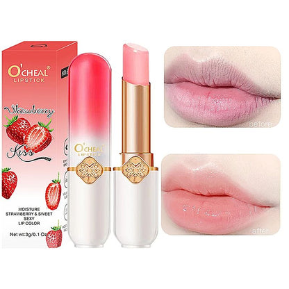 Moisturizing Waterproof Long Lasting Color Changing Lipstick, Fruit Lip Balm, Temperature Changing Lip Balm for Soft Lip