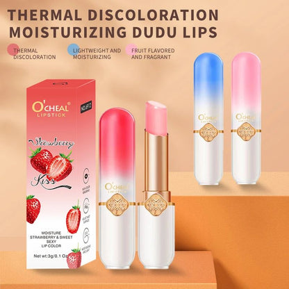 Moisturizing Waterproof Long Lasting Color Changing Lipstick Fruit Lip Balm Temperature Changing Li 3