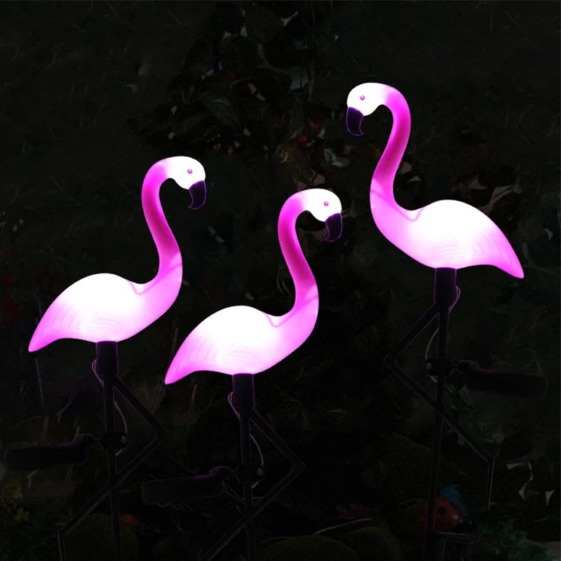Waterproof Solar Flamingo Light For Courtyard Outdoor Garden LED Patio Walkway Standing Landscape D 4