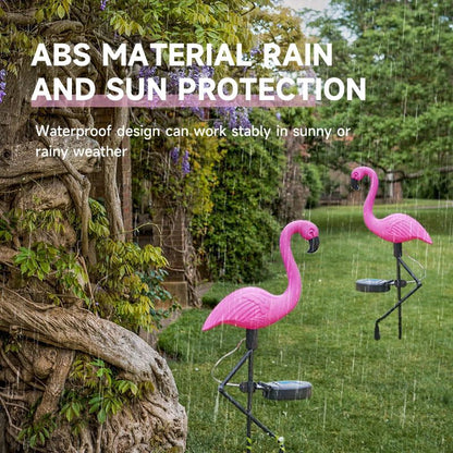 Waterproof Solar Flamingo Light For Courtyard Outdoor Garden LED Patio Walkway Standing Landscape D 3