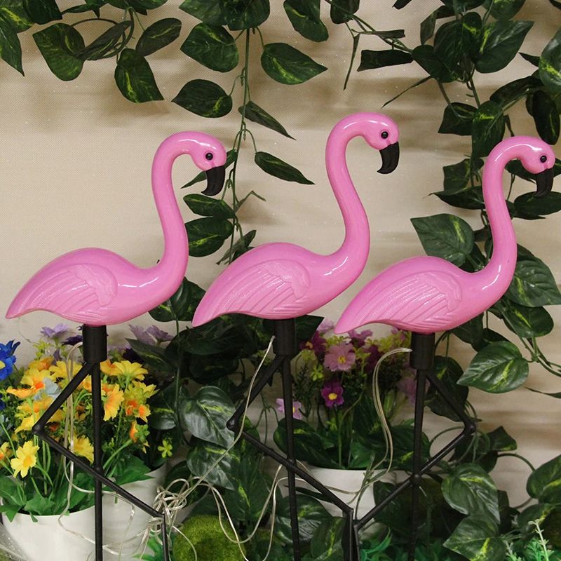 Waterproof Solar Flamingo Light For Courtyard Outdoor Garden LED Patio Walkway Standing Landscape D 1