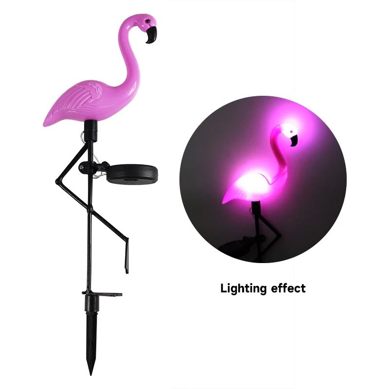 Waterproof Solar Flamingo Light For Courtyard Outdoor Garden LED Patio Walkway Standing Landscape D 6