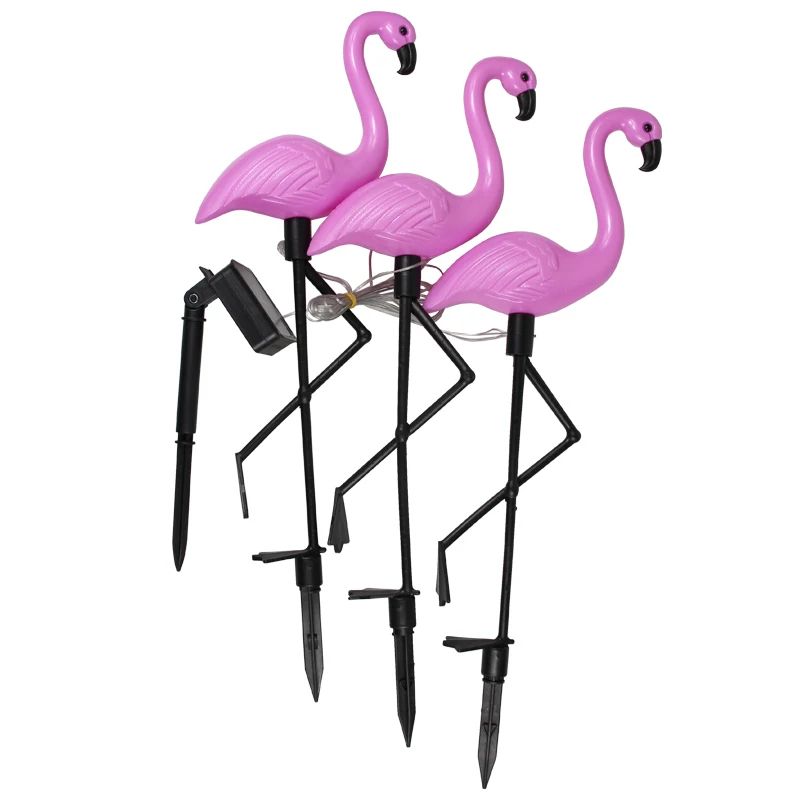 Waterproof Solar Flamingo Light For Courtyard Outdoor Garden LED Patio Walkway Standing Landscape D 7