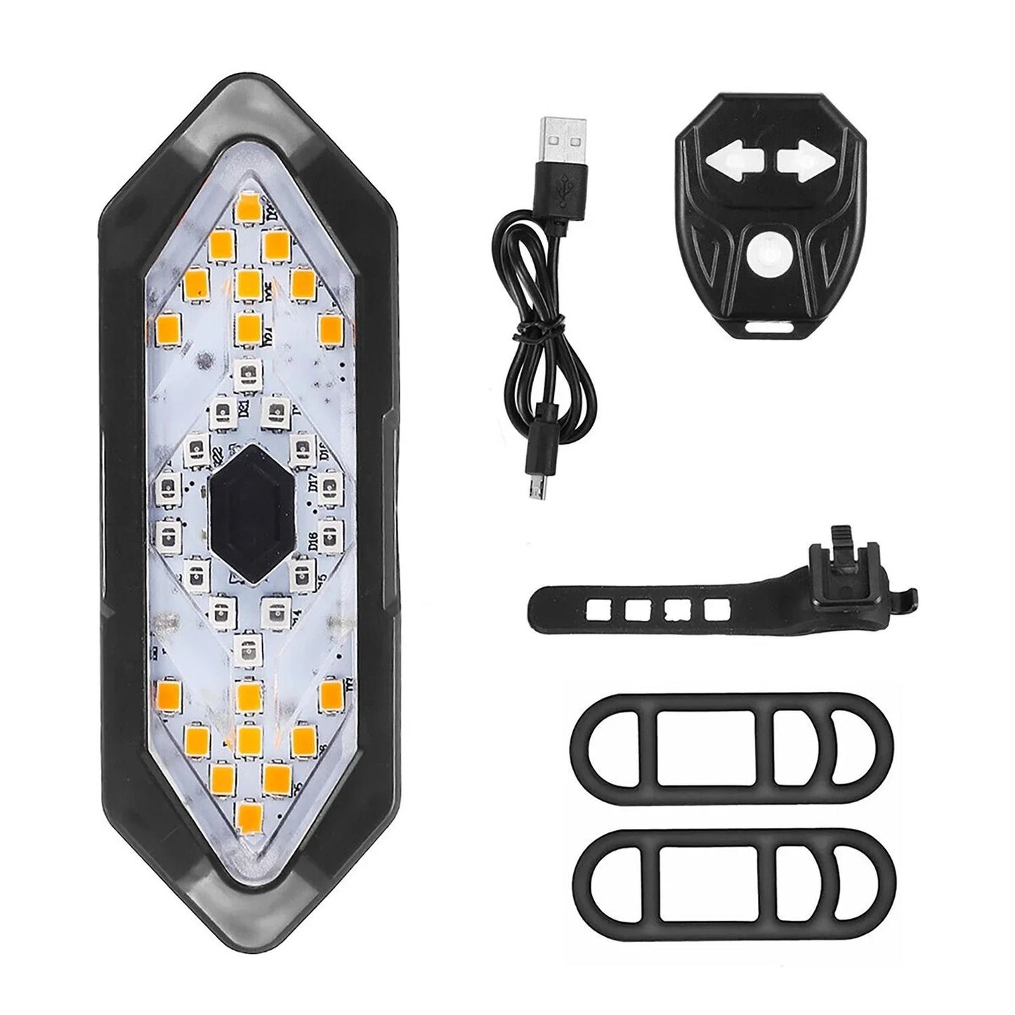 Bicycle Turn Signal Light Wireless Remote Rechargeable Tail Light 8