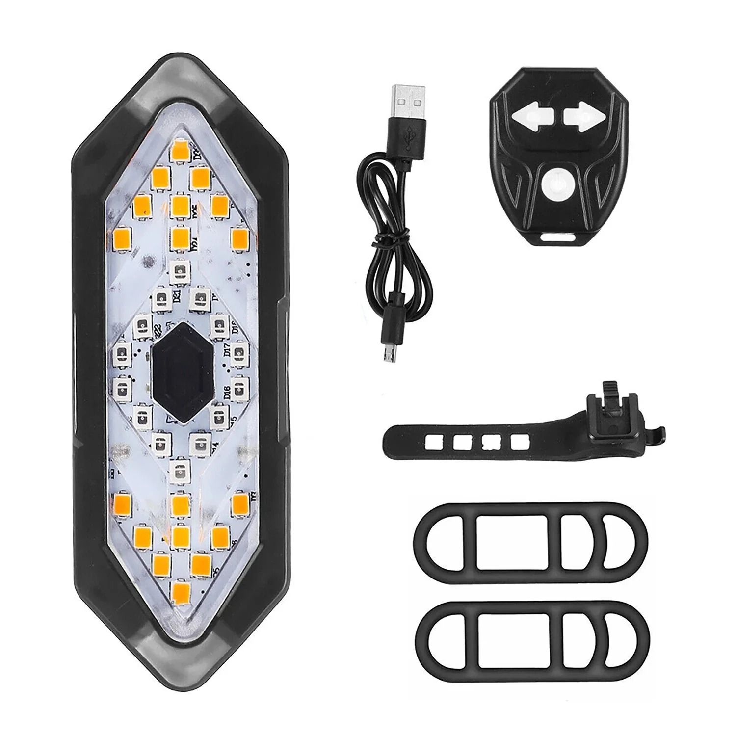 Bicycle Turn Signal Light Wireless Remote Rechargeable Tail Light 8
