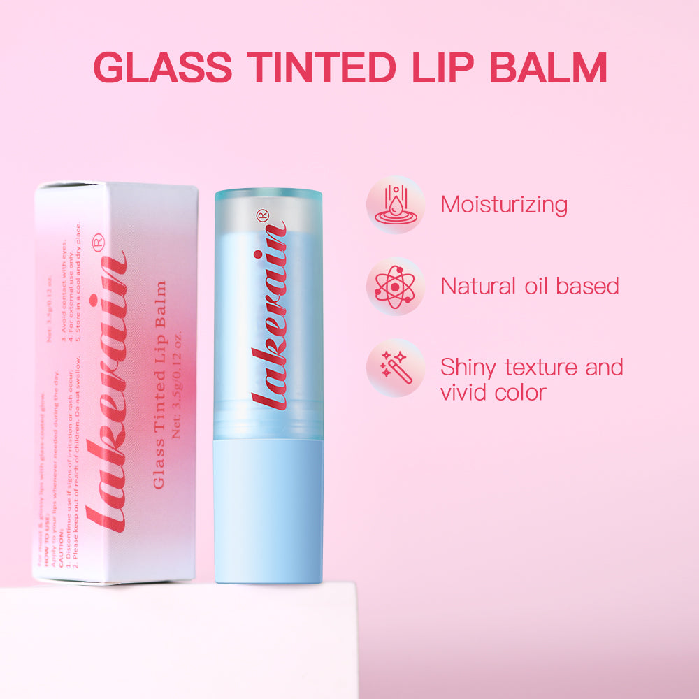 HOT Glass Tinted Lip Balm Light Cherry Red Red Orange Glow Moisturizing Vegetarian Lip Balm With Br 3