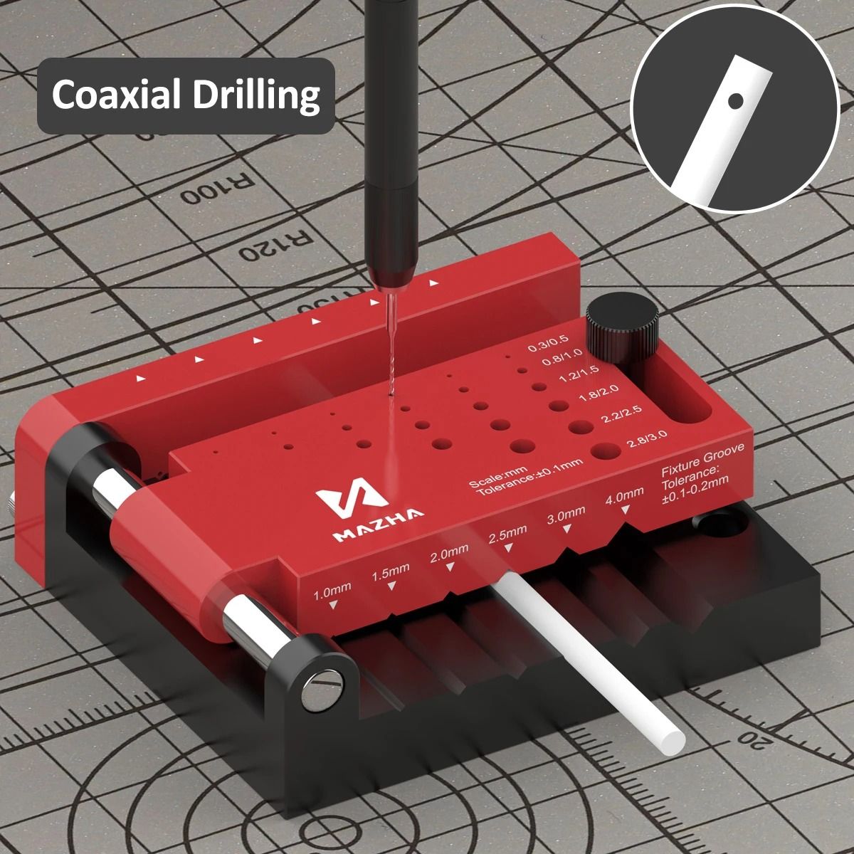 Round Rod Drilling Positioner Tool For DIY And Model Making 1