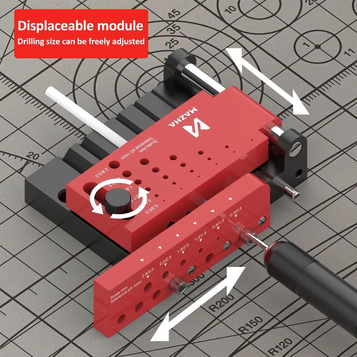 Round Rod Drilling Positioner Tool For DIY And Model Making 2