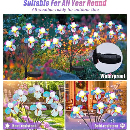 Outdoor Waterproof Solar Firefly Flower LED Lights, Modes Landscape Decoration Lamp for Garden, Patio, Lawn & Pathway