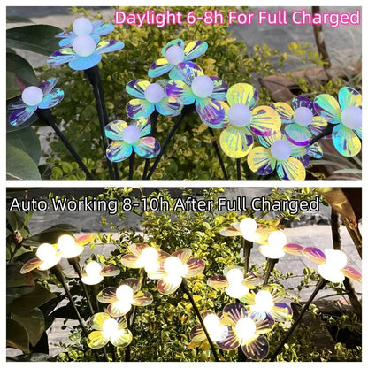 Outdoor Waterproof Solar Firefly Flower LED Lights, Modes Landscape Decoration Lamp for Garden, Patio, Lawn & Pathway