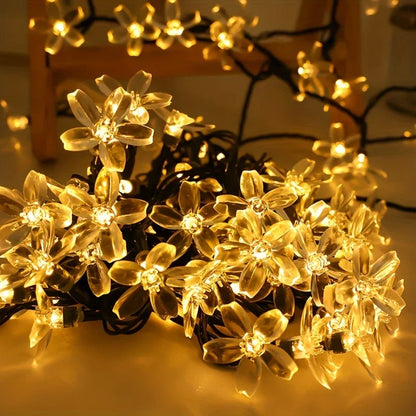 LED Solar String Sakura Lights LED Outdoor Waterproof Festival Garden Decorative Lights Solar Garde 2