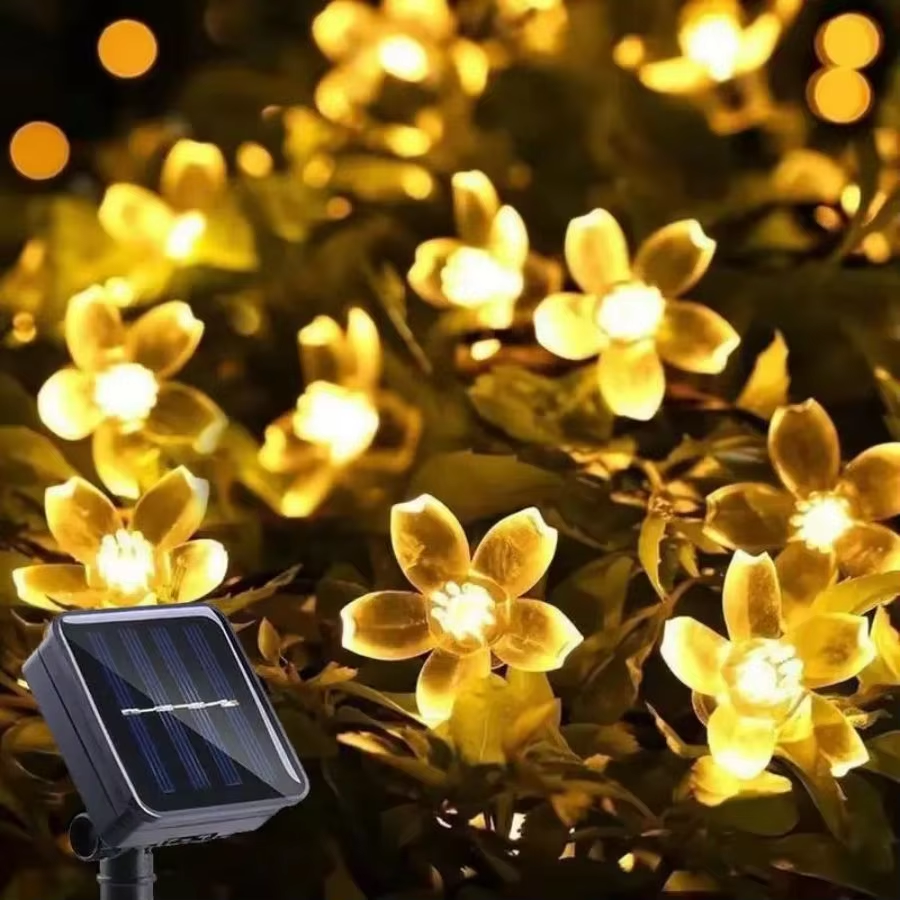 LED Solar String Sakura Lights LED Outdoor Waterproof Festival Garden Decorative Lights Solar Garde 6