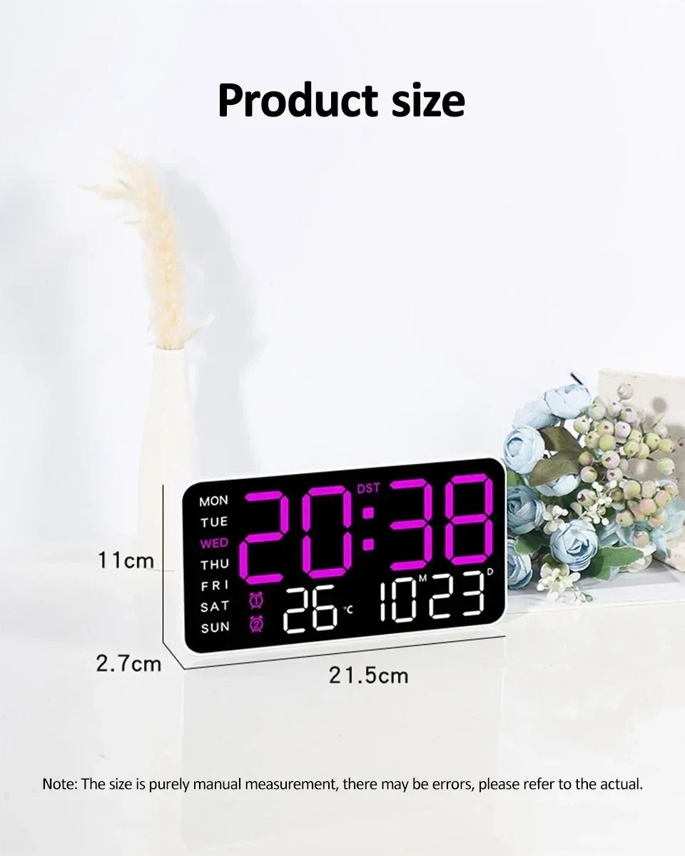 Extra Large LED Wall Clock With Temperature Timer And Date Display 0