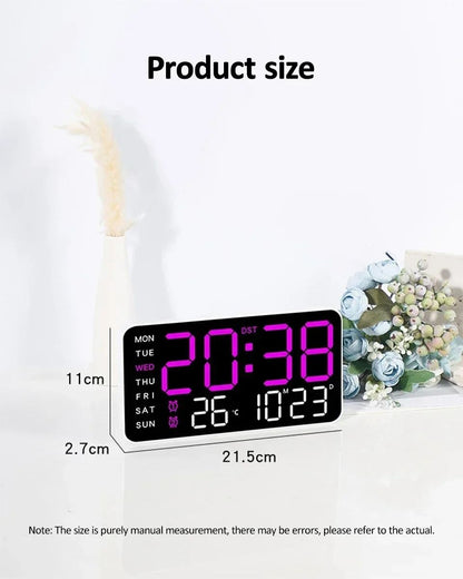 Extra Large LED Wall Clock With Temperature Timer And Date Display 0