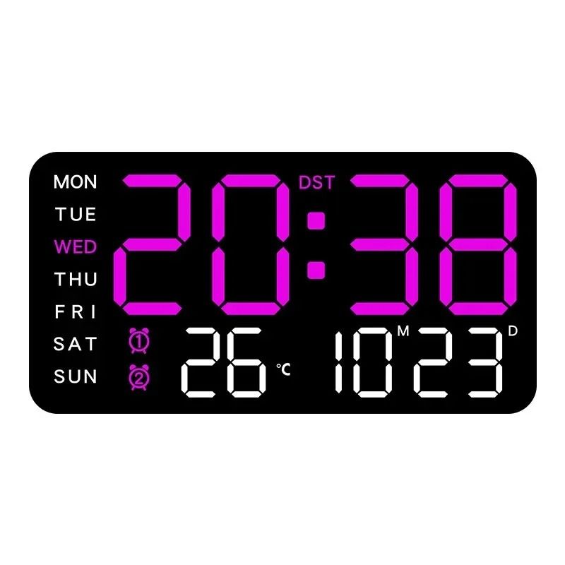 Extra Large LED Wall Clock With Temperature Timer And Date Display 11