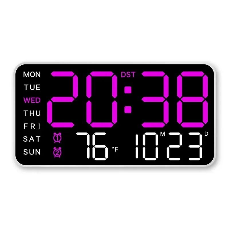 Extra Large LED Wall Clock With Temperature Timer And Date Display 7