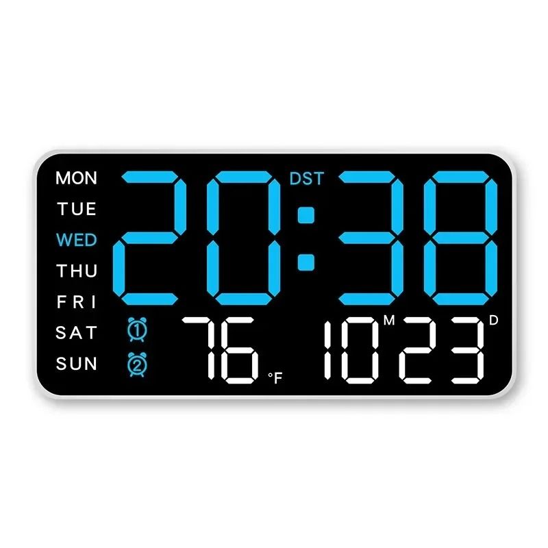 Extra Large LED Wall Clock With Temperature Timer And Date Display 8