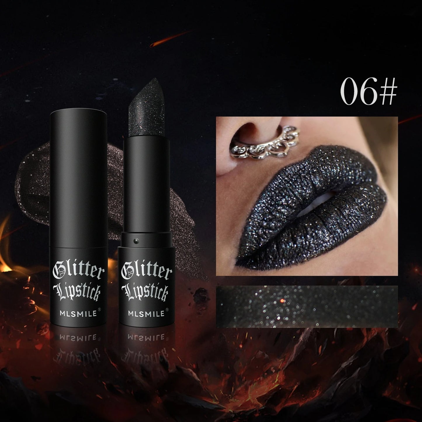 Waterproof Long Lasting Diamond Matte Lipstick Glitter Lip Tint Balm, Pearl Shine, White Shimmer Sexy Lip Makeup