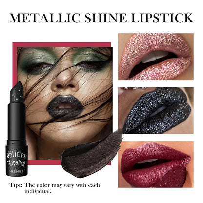 Waterproof Long Lasting Diamond Matte Lipstick Glitter Lip Tint Balm, Pearl Shine, White Shimmer Sexy Lip Makeup