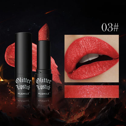 Waterproof Long Lasting Diamond Matte Lipstick Glitter Lip Tint Balm, Pearl Shine, White Shimmer Sexy Lip Makeup