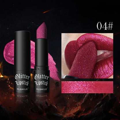 Waterproof Long Lasting Diamond Matte Lipstick Glitter Lip Tint Balm, Pearl Shine, White Shimmer Sexy Lip Makeup