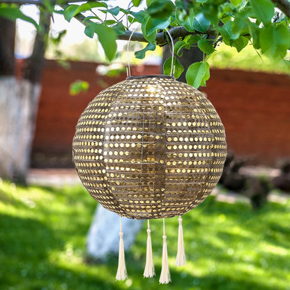 Waterproof LED Solar Lantern Lamp Hanging Projection Lantern For Outdoor Garden Patio And Party Dec 3