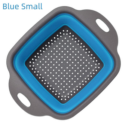 NEW Foldable Vegetable Washing Basket, Silicone Collapsible Drainer, Portable Colander for Kitchen, Picnics, and Camping