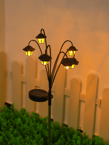 SolarPowered LED Retro Lantern Decorative Light Outdoor Retro Street Lamp Style For Garden Courtyar 5
