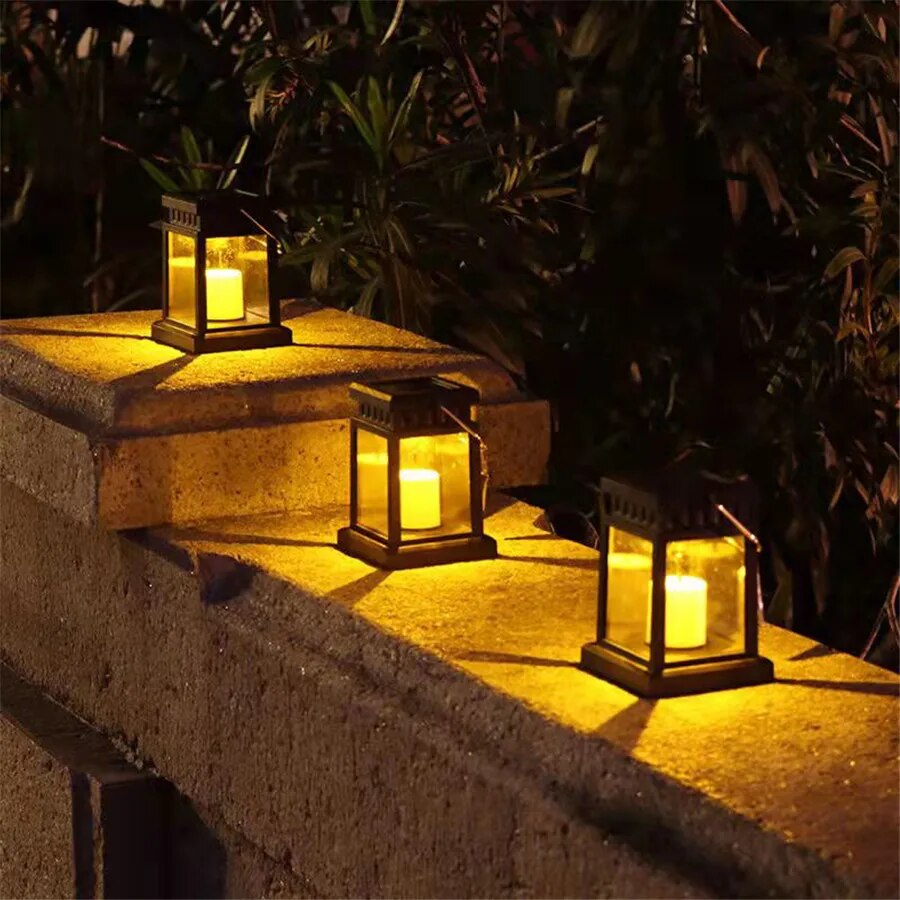 Decorative Solar Palace Lantern Outdoor Solar Lights Hanging Candle Lamp for Lawn, Garden, Floor & Landscape Atmosphere
