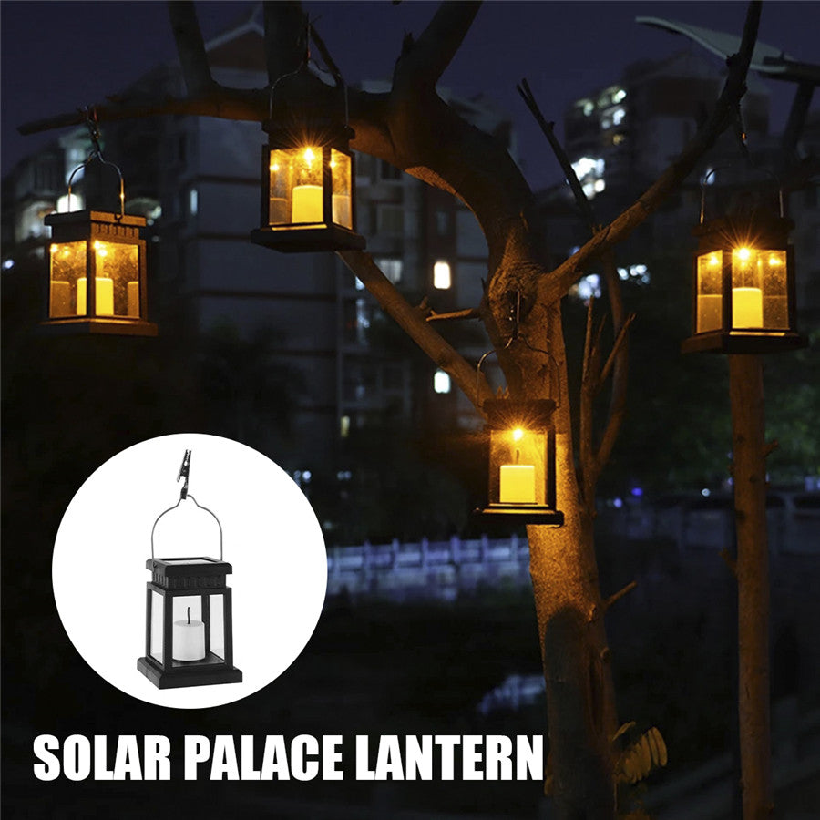 Decorative Solar Palace Lantern Outdoor Solar Lights Hanging Candle Lamp for Lawn, Garden, Floor & Landscape Atmosphere