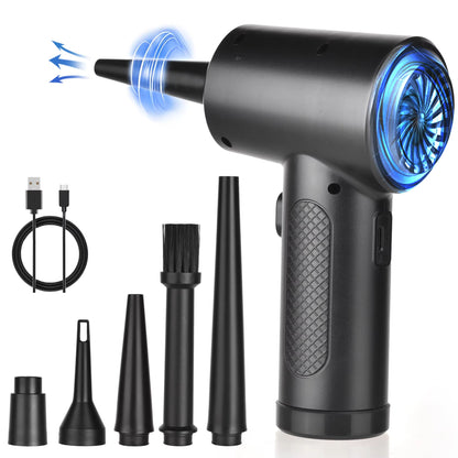 Portable Air Duster For Computer Cleaning  51000RPM Cordless Compressed Air Blower With LED Light 1