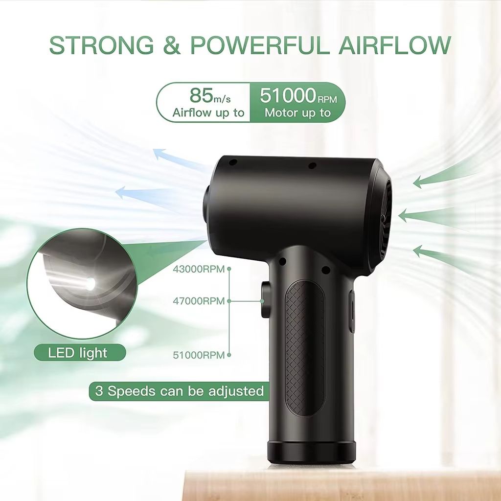 Portable Air Duster For Computer Cleaning  51000RPM Cordless Compressed Air Blower With LED Light 4