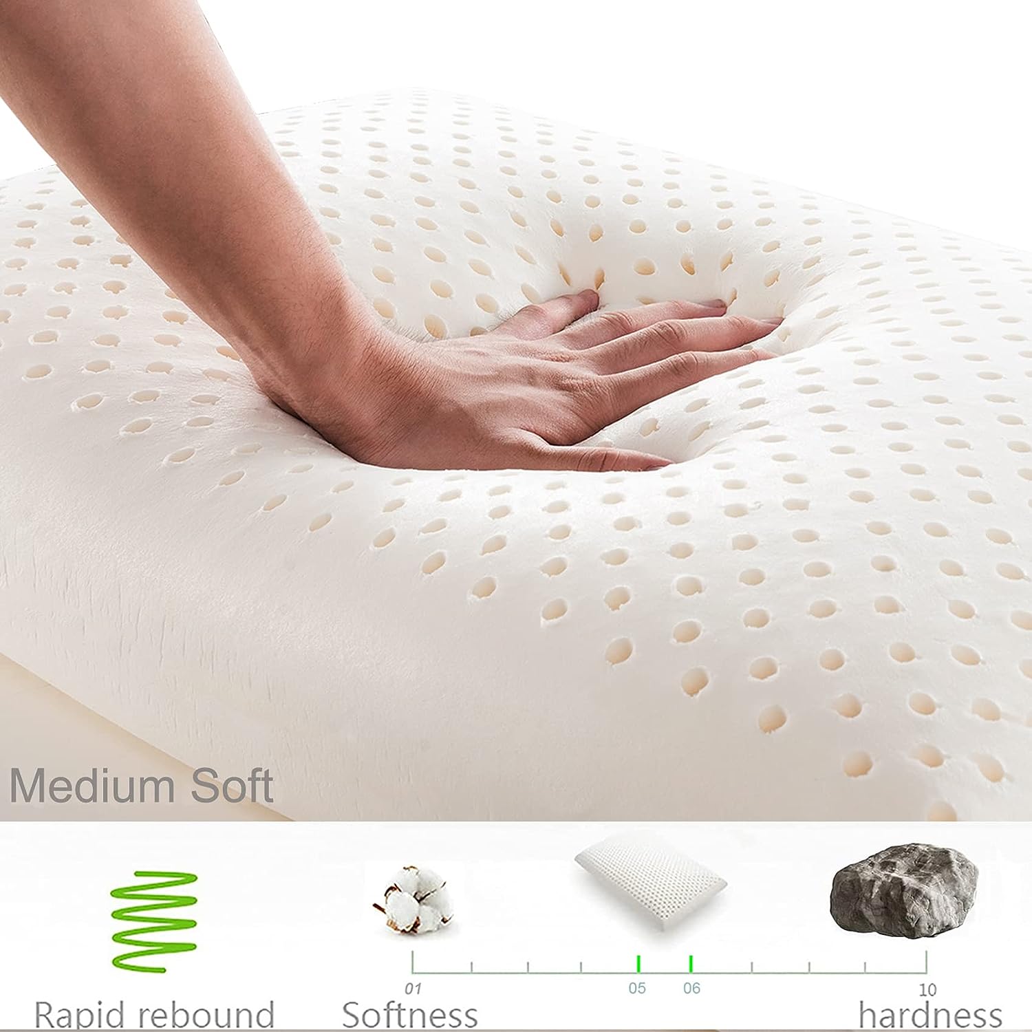 Luxury Pillow Natural Latex Sleeping Pillow Orthopedic Cervical Pillows For Side Back Stomach Sleep