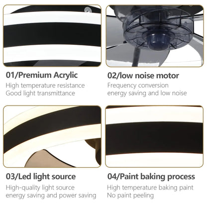 Modern LED Ceiling Fan With Remote Control And Silent Motor 5