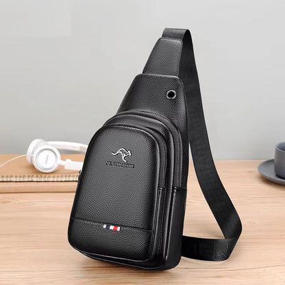 Men's Chest Pack Crossbody Bag – Luxury PU Leather Shoulder Bag for Everyday Use