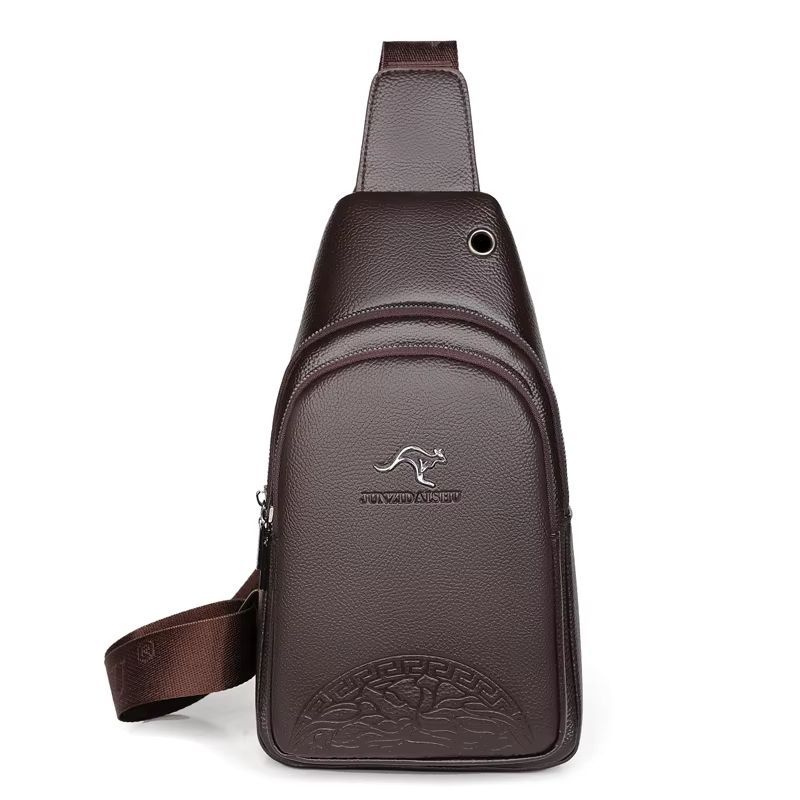 Mens Chest Pack Crossbody Bag  Luxury PU Leather Shoulder Bag For Everyday Use 9