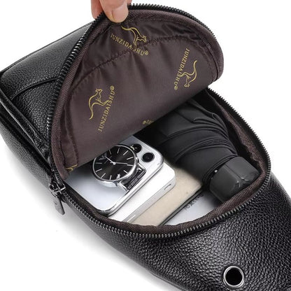 Mens Chest Pack Crossbody Bag  Luxury PU Leather Shoulder Bag For Everyday Use 5