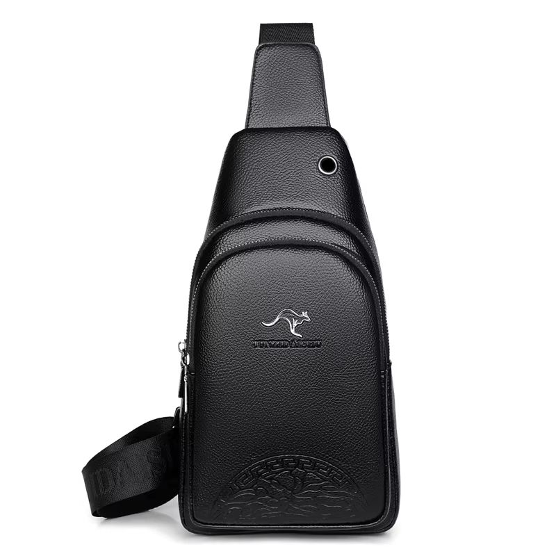 Mens Chest Pack Crossbody Bag  Luxury PU Leather Shoulder Bag For Everyday Use 7
