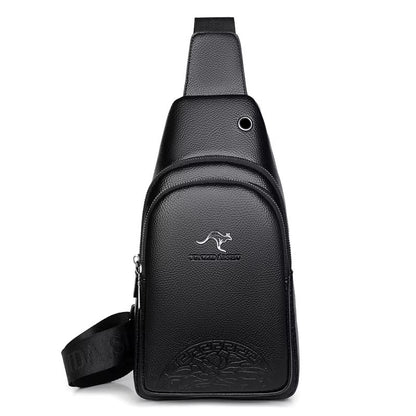 Mens Chest Pack Crossbody Bag  Luxury PU Leather Shoulder Bag For Everyday Use 7