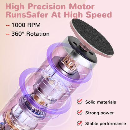 Electric Callus Remover Pedicure File 2 in 1 Foot Care Tool, Hand and Foot Electric Care Tools Polish and Smooth Shine