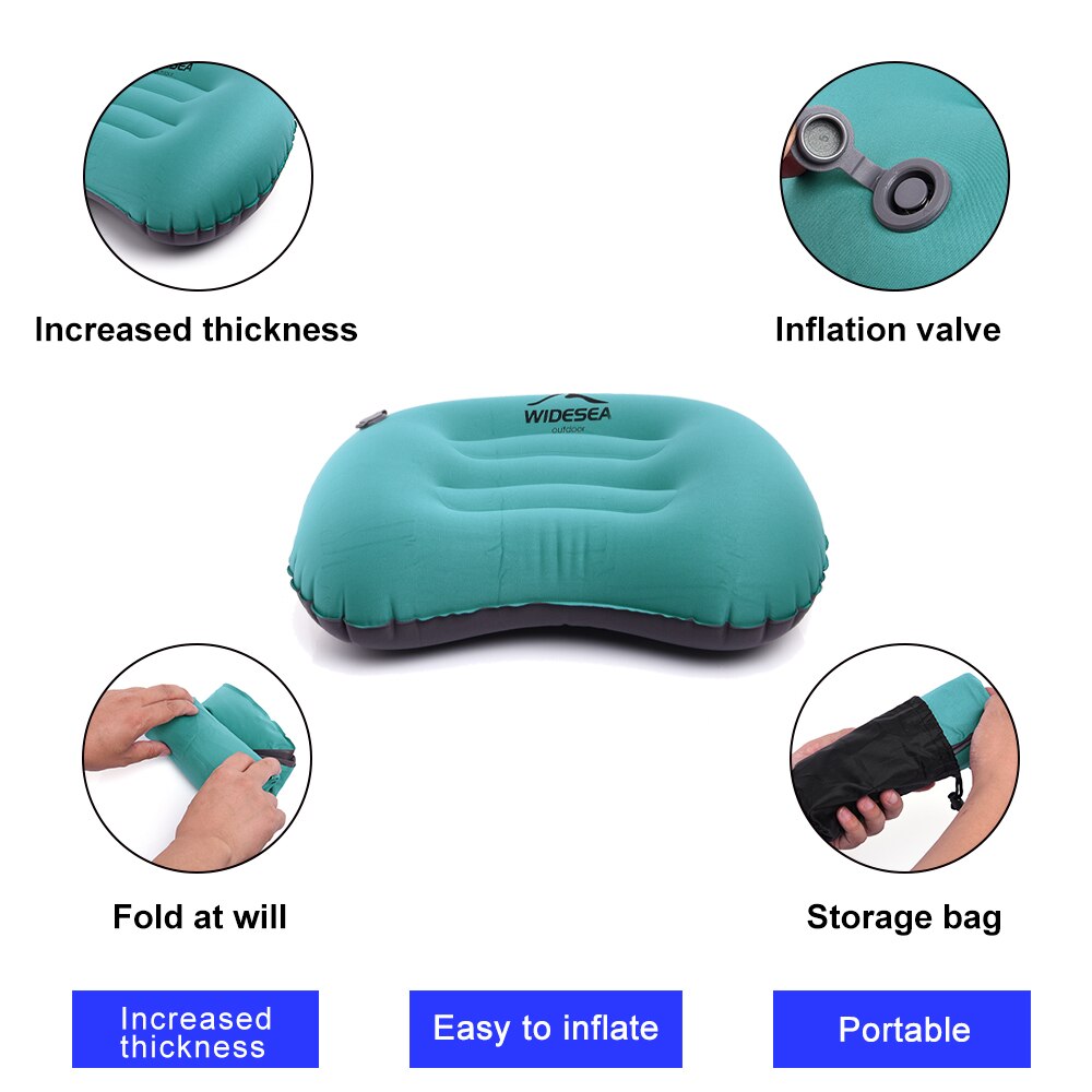 Portable Inflatable Pillow Camping Equipment Folding Compressible Air Cushion Outdoor Protective Sl 2