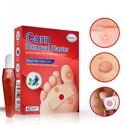 42PCS Toe Corn Removal Patch Non Woven Fabric, Corn Callus Plaster Remover Pads, Adhesive Cushion for Foot Care