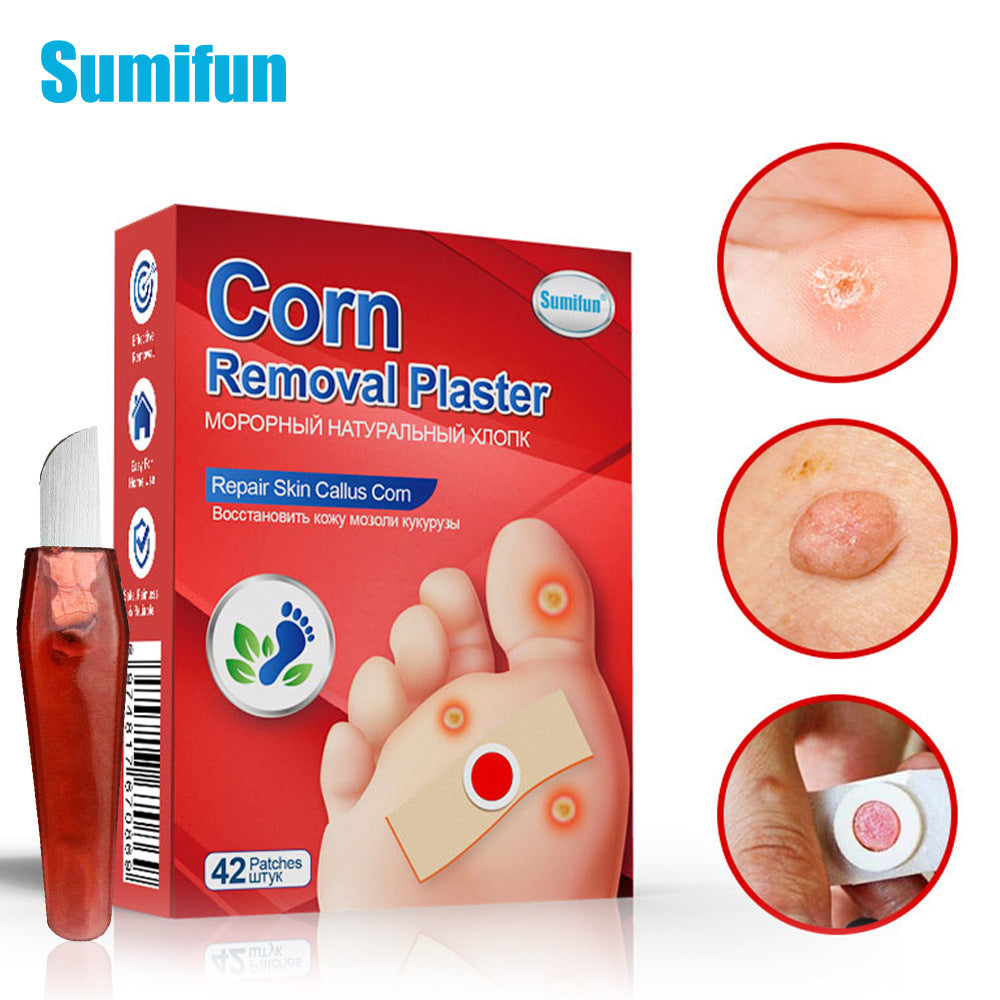 42PCS Toe Corn Removal Patch Non Woven Fabric, Corn Callus Plaster Remover Pads, Adhesive Cushion for Foot Care