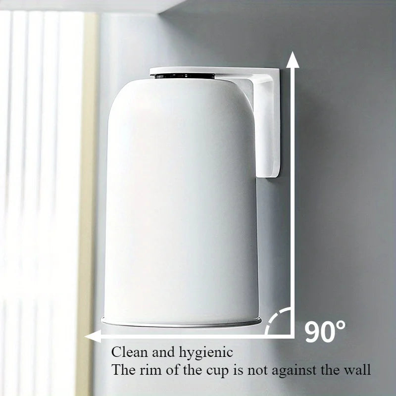 Magnetic 304 Stainless Steel Mouthwash Cup, Non-Perforated Toothbrush Holder Set, Toiletries Storage Box