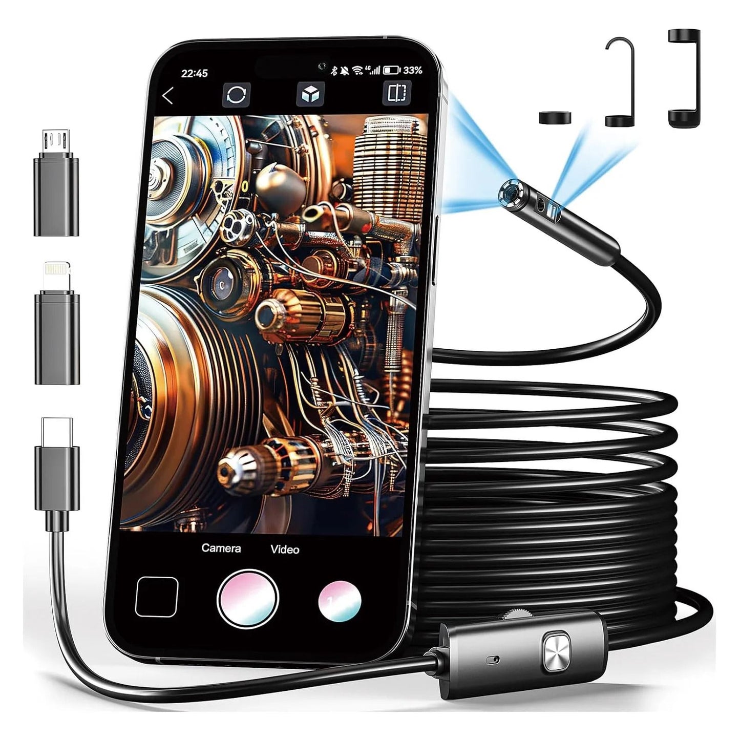 8mm 1080P Endoscope Inspection Camera For IPhone And Android 5