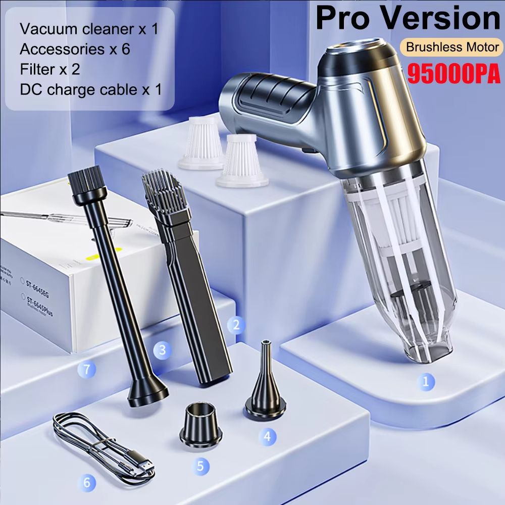 Car Vacuum Cleaner 95000PA Wireless Handheld Strong Suction Portable Vacuum 9